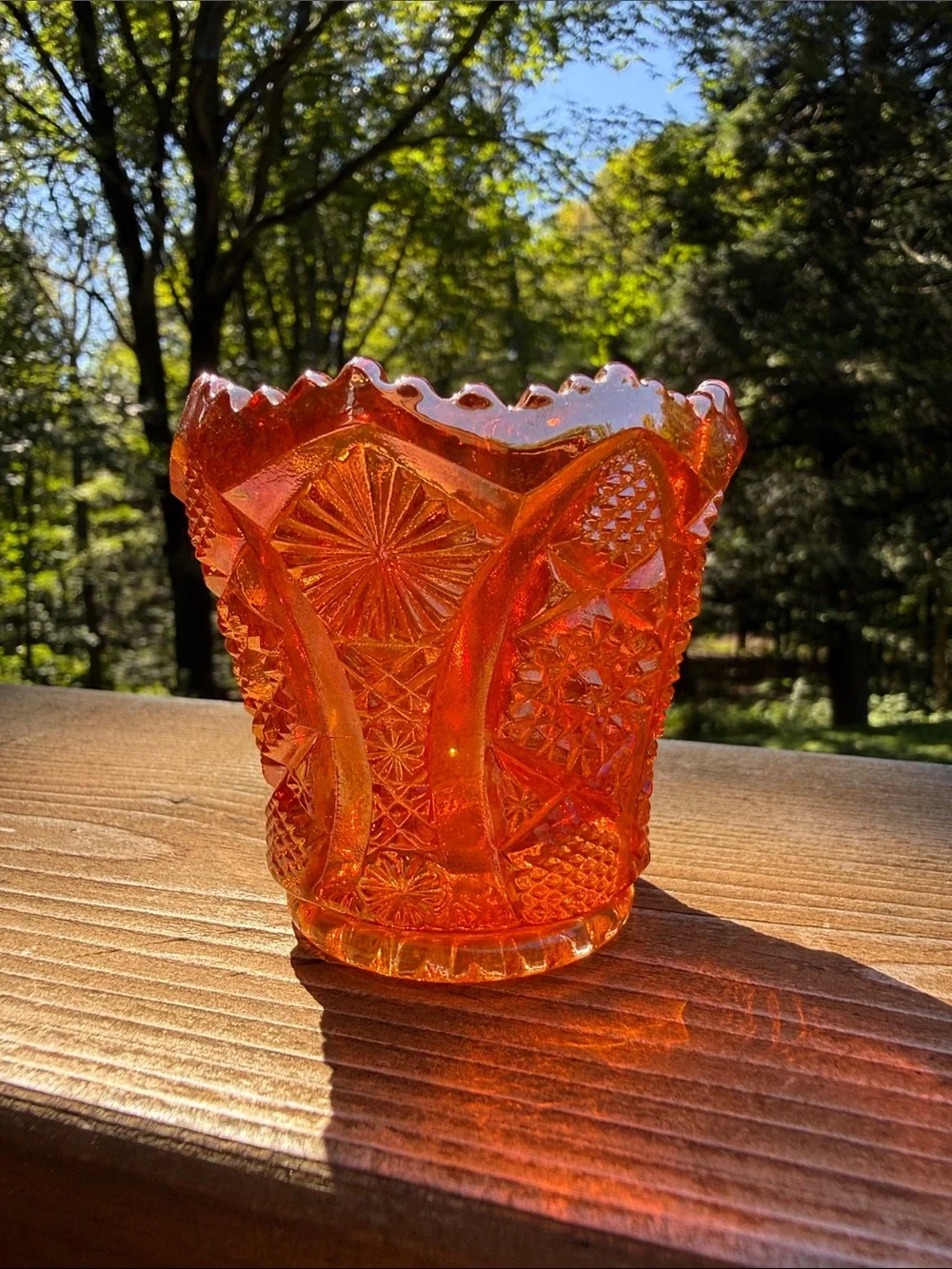🌿Vintage Imperial Glass Co. Marigold Carnival Glass Toothpick Holder